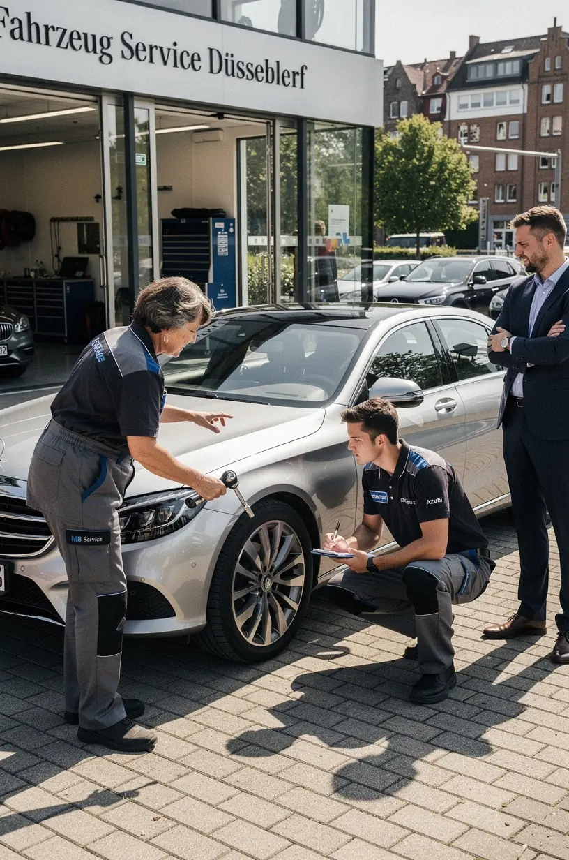 Innenraumreinigung eines exklusiven Fahrzeugs durch erfahrene Fachkräfte in einem deutschen Premium-Service-Studio